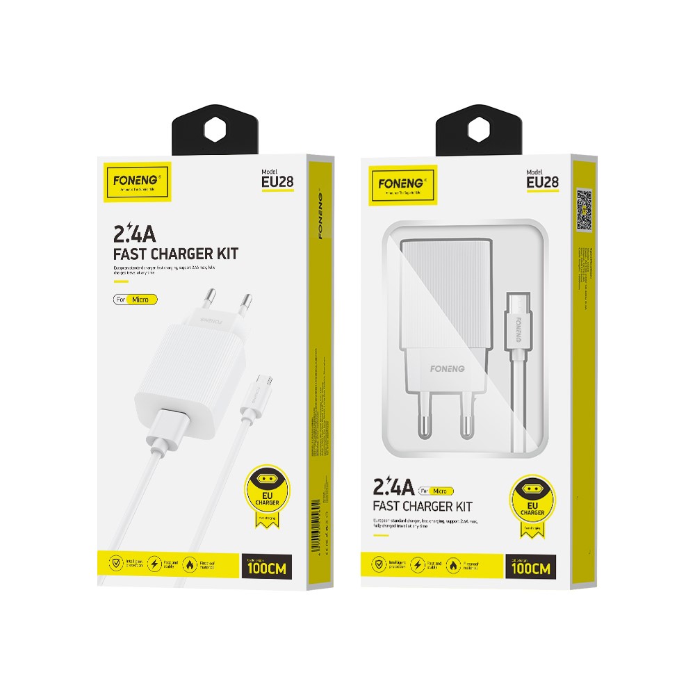 Incarcator Retea Foneng EU28-USB 2,4A Cablu Micro - 2 | YEO